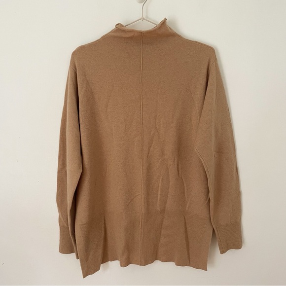NWOT Gentle Herd cashmere and wool moc neck sweater in tan size M - Picture 2 of 10